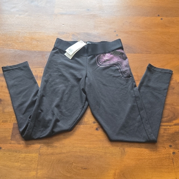 NWT Adidas Holiday Shine Black Graphic Leggings Size Small - Picture 2 of 16